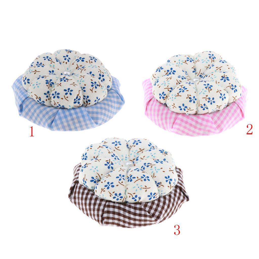 Wood Base Pumpkin Pin Cushion Needle Pincushions for Sewing Embroidery Stitching Needle Crafts