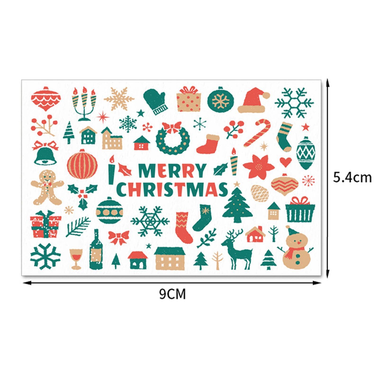 50Pcs Christmas Cards Greeting Presents Cards Snowman Reindeer Gift Crafts Xmas Cards for Holiday Wedding Birthday Festival