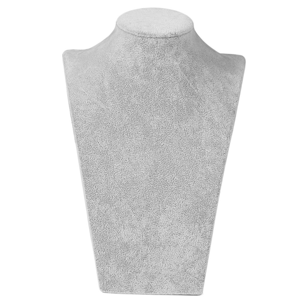Set of 2 Velvet 3-Dimensional Necklace Jewelry Display Bust Stand Pendant Holder