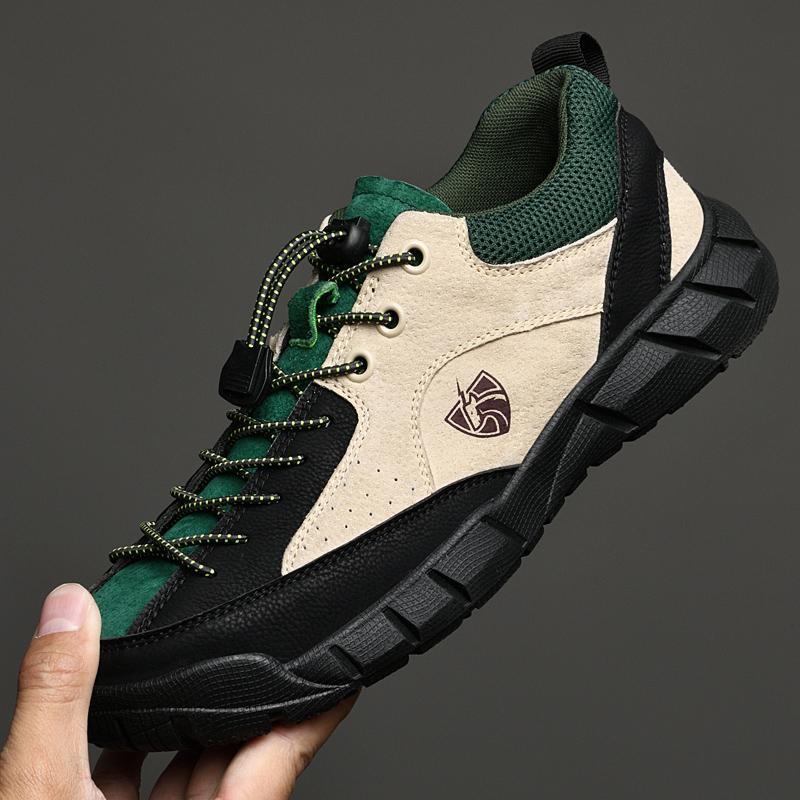 Giày leo núi người đàn ông Giày leo núi thể thao cao su duy nhất chạy bộ ngoài trời trekking thể thao thể thao săn bắn giày chiến thuật Color: Yellow Shoe Size: 41