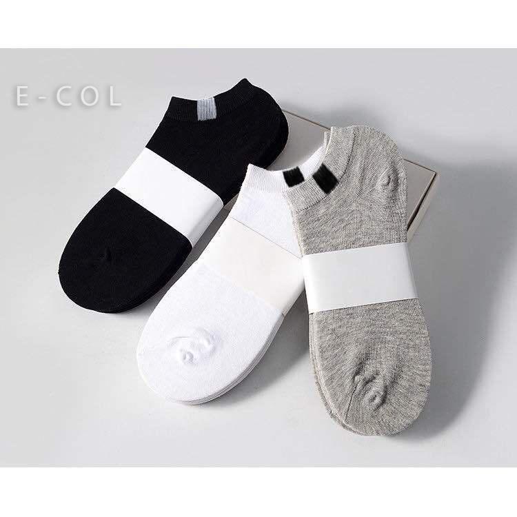 Set 10 đôi Tất ngắn nam Vớ thấp cổ màu trơn cotton