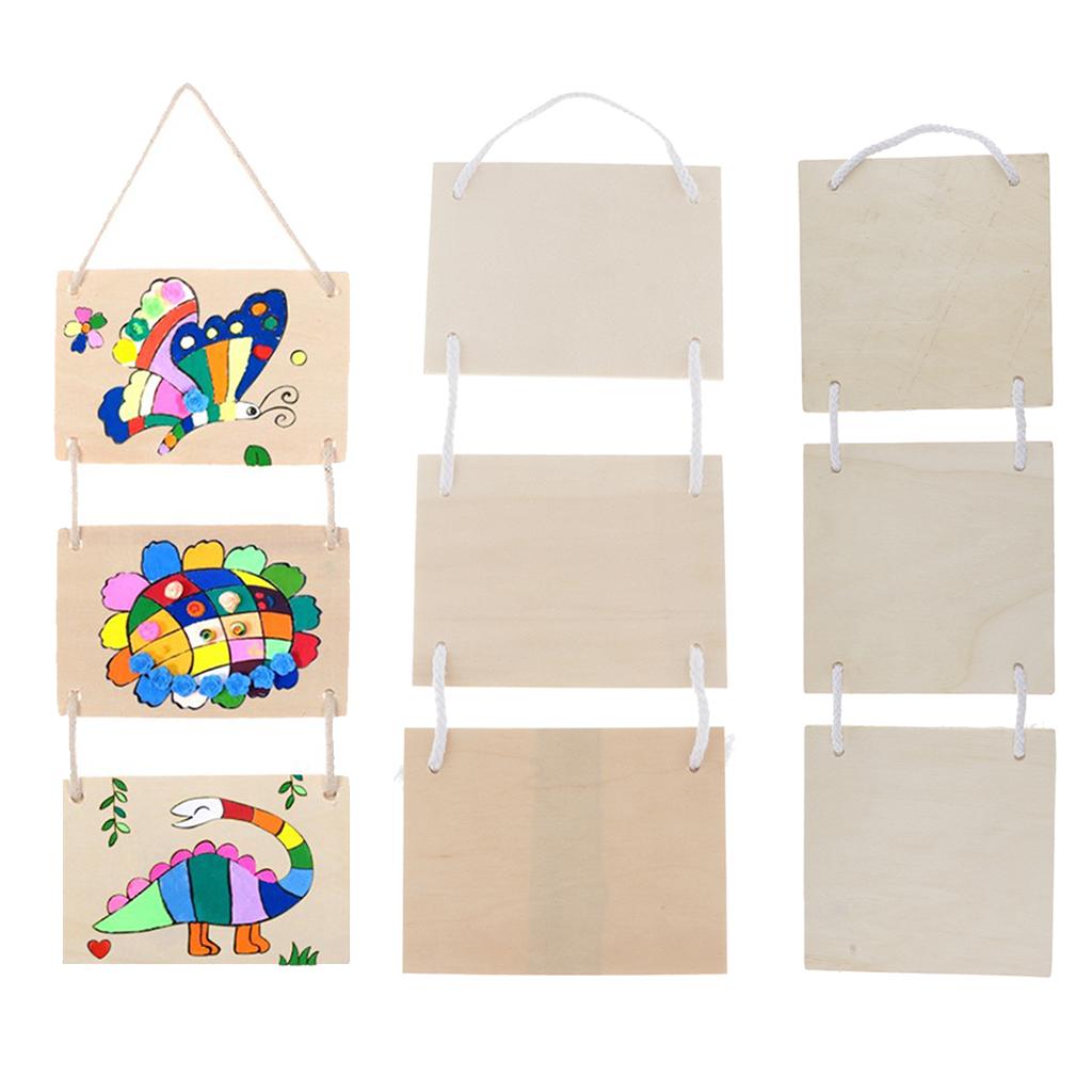 Unfinished Wooden Hanging Sign Board Pendant Ornaments Home Christmas Decors