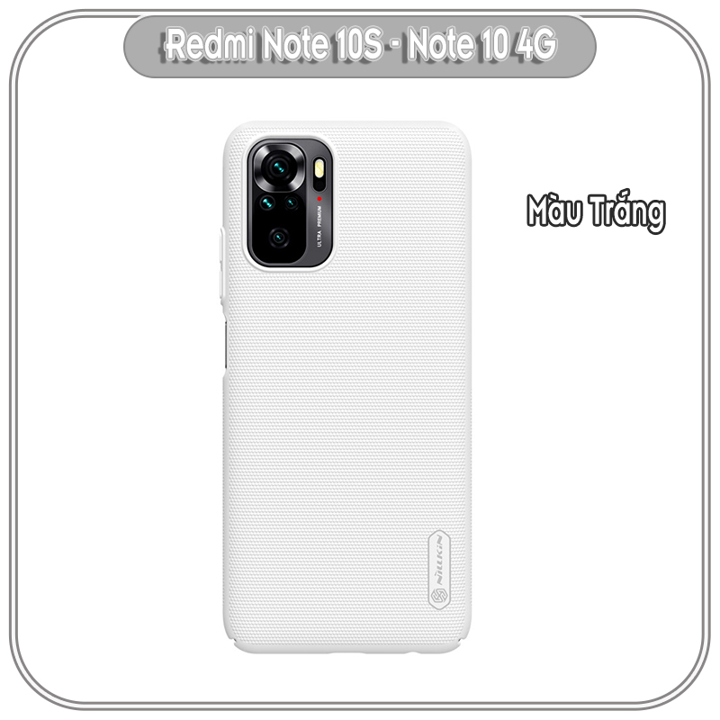 Ốp lưng cho Xiaomi Redmi Note 10S - Redmi Note 10 4G Frosted Shield nhựa PC cứng Nillkin , Vân nhám , chống vân tay - Hàng nhập khẩu