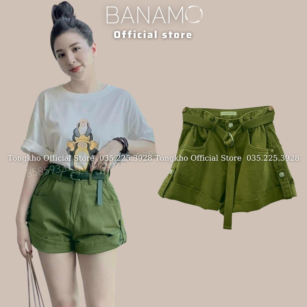 Quần short jeans nữ loang màu gấu gập hottrend thời trang Banamo Fashion jeans nữ loang màu 663