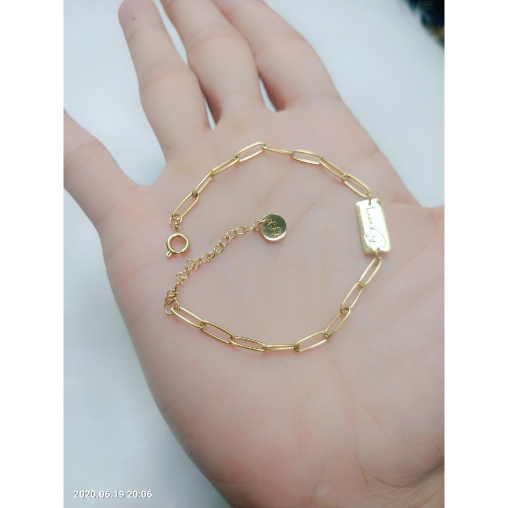 Lắc Tay Nữ Xích Nhỏ Trơn Titanium Cao Cấp- Dùng lâu dài tắm rửa thoải mái không phai