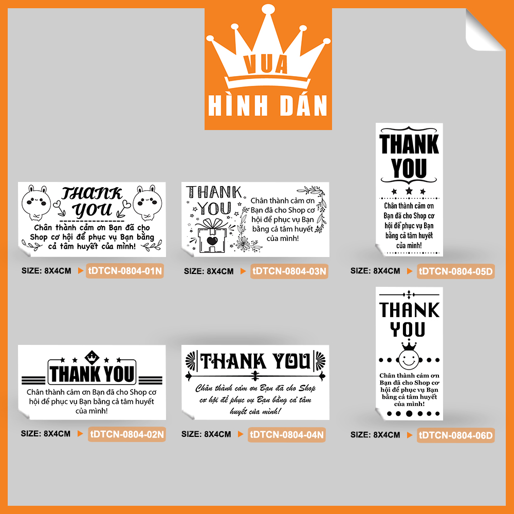 Set 50/100 tem QUÀ TẶNG và CẢM ƠN khách hàng - tem dán đơn hàng, sản phẩm dành cho shop vua hinh dan