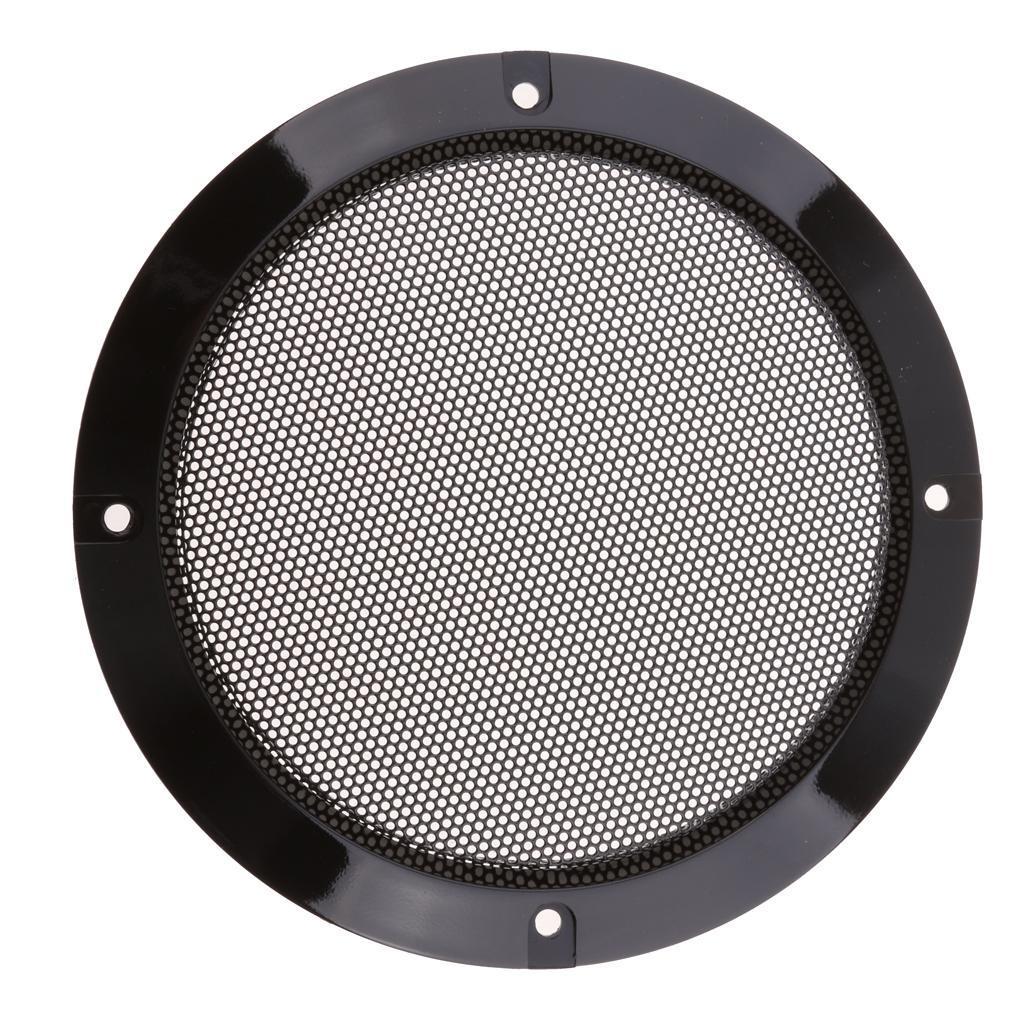 2Pieces 6.5 Inch Speaker Grills Cover Case with 8 pcs Screws for Speaker Mounting Home Audio DIY - 184mm Outer Diameter Black