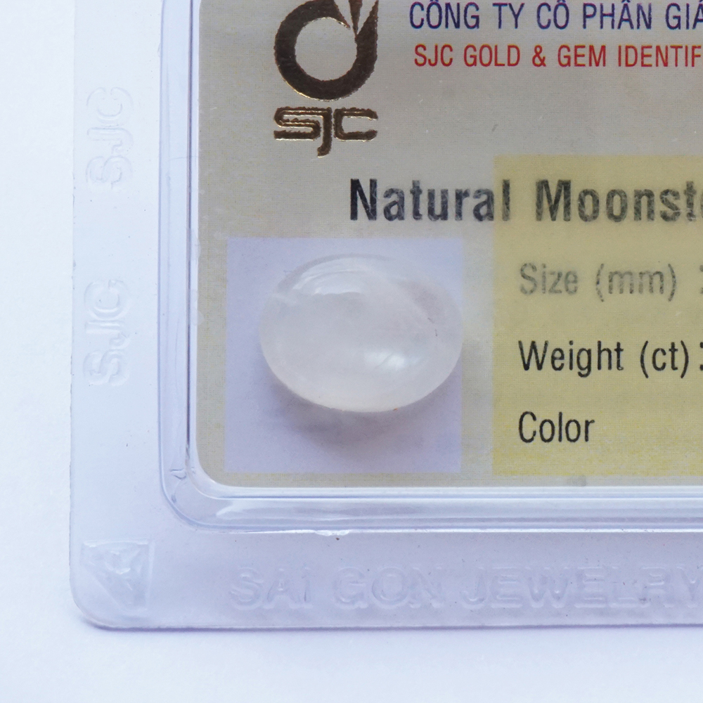 Mặt Đá Mặt Trăng Moonstone Tự Nhiên Mài Trơn Oval Tự Nhiên Kiểm Định