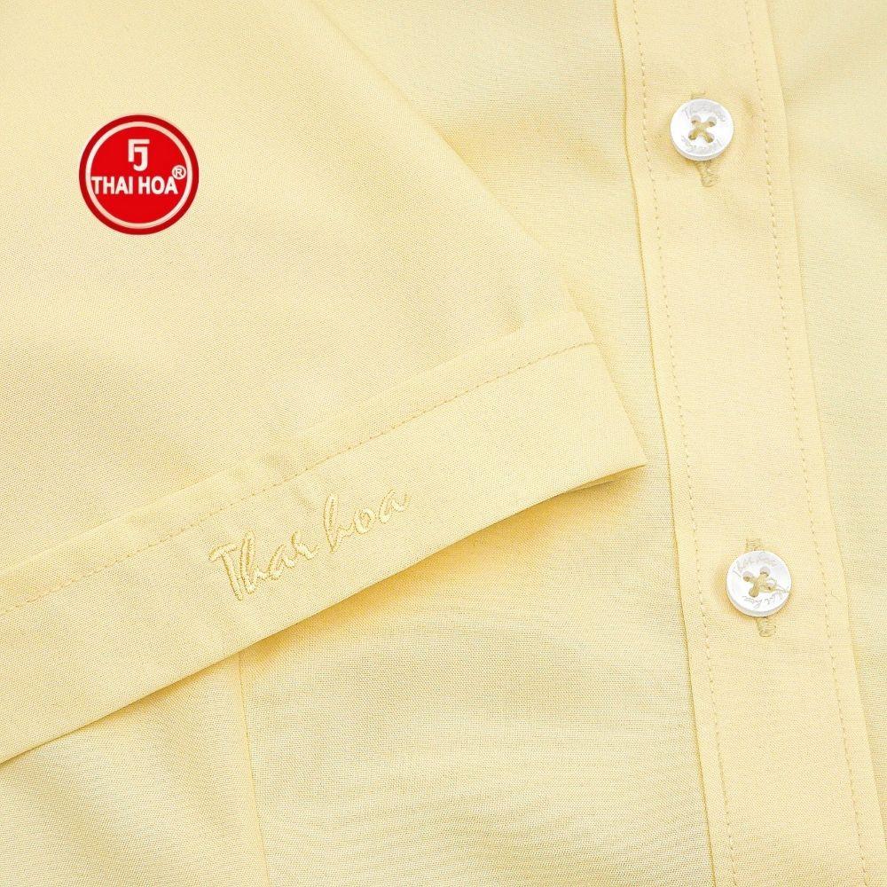 Áo sơ mi nữ Thái Hòa N047-02-01 vải cotton thoáng mát màu vàng