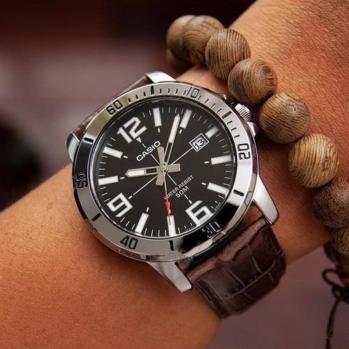 Đồng Hồ Nam Casio Standard MTP-VD01L-1BVUDF Chính Hãng | Casio Standard MTP-VD01L-1B Dây Da