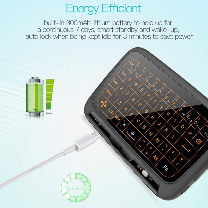 H18 + H18 Plus 2.4GHz Bàn Phím Không Dây Mini Với Đầy Đủ Bàn Di Chuột Chức Năng Đèn Nền Chuột Bàn Phím Với Backlit Cho android