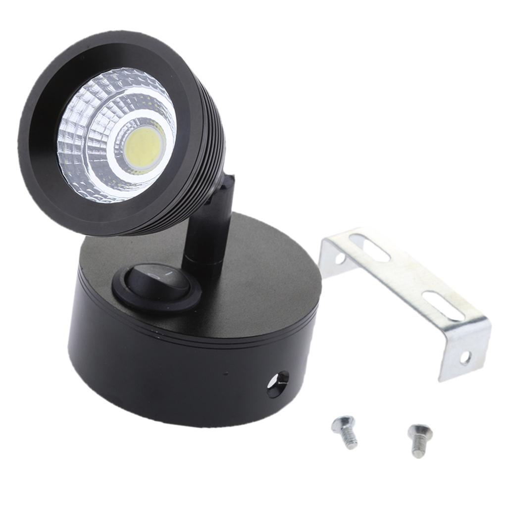 Boat 12V LED Reading Swivel Light 6000K Wall Mount for Marine Cabin RV Black