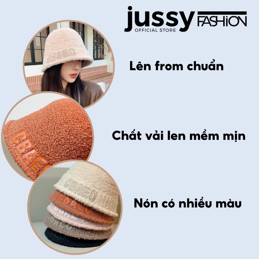 Mũ Bucket Len Lông CBAEO Vành Cụp Jussy Fashion Nón Tai Bèo Len Lông Cừu Hot Trend Chất Len Dày Giữ Ấm Đầu Nhiều Màu