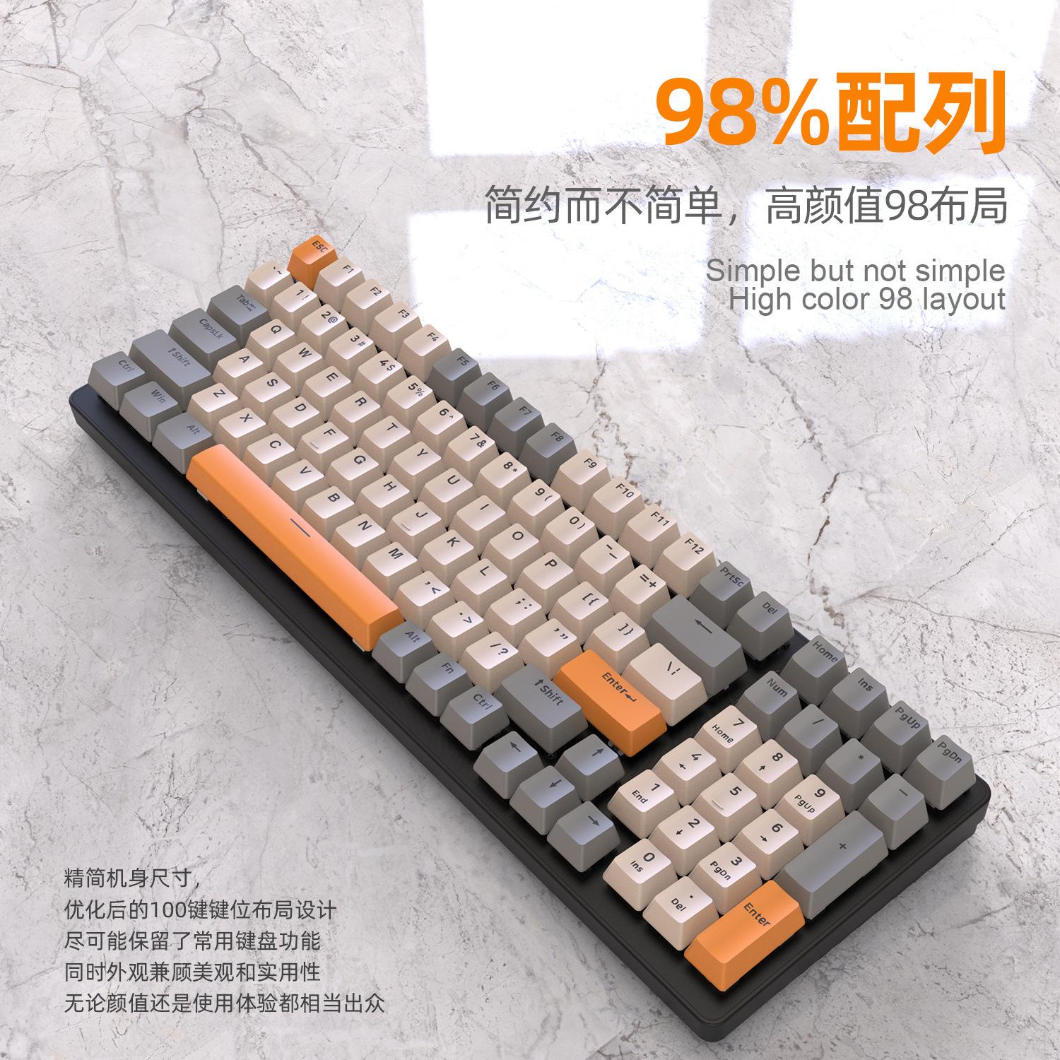 Phong cách mới nhất của bàn phím cơ ba chế độ Bluetooth miễn phí Wolf K6 có thể tráo đổi nóng máy tính xách tay chơi game phím cơ tùy chỉnh
