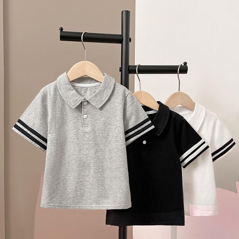 Áo thun polo cổ đức cho bé trai 1-7 tuổi chất cotton co giãn sọc viền tay Magickids Quần áo trẻ em AO22031