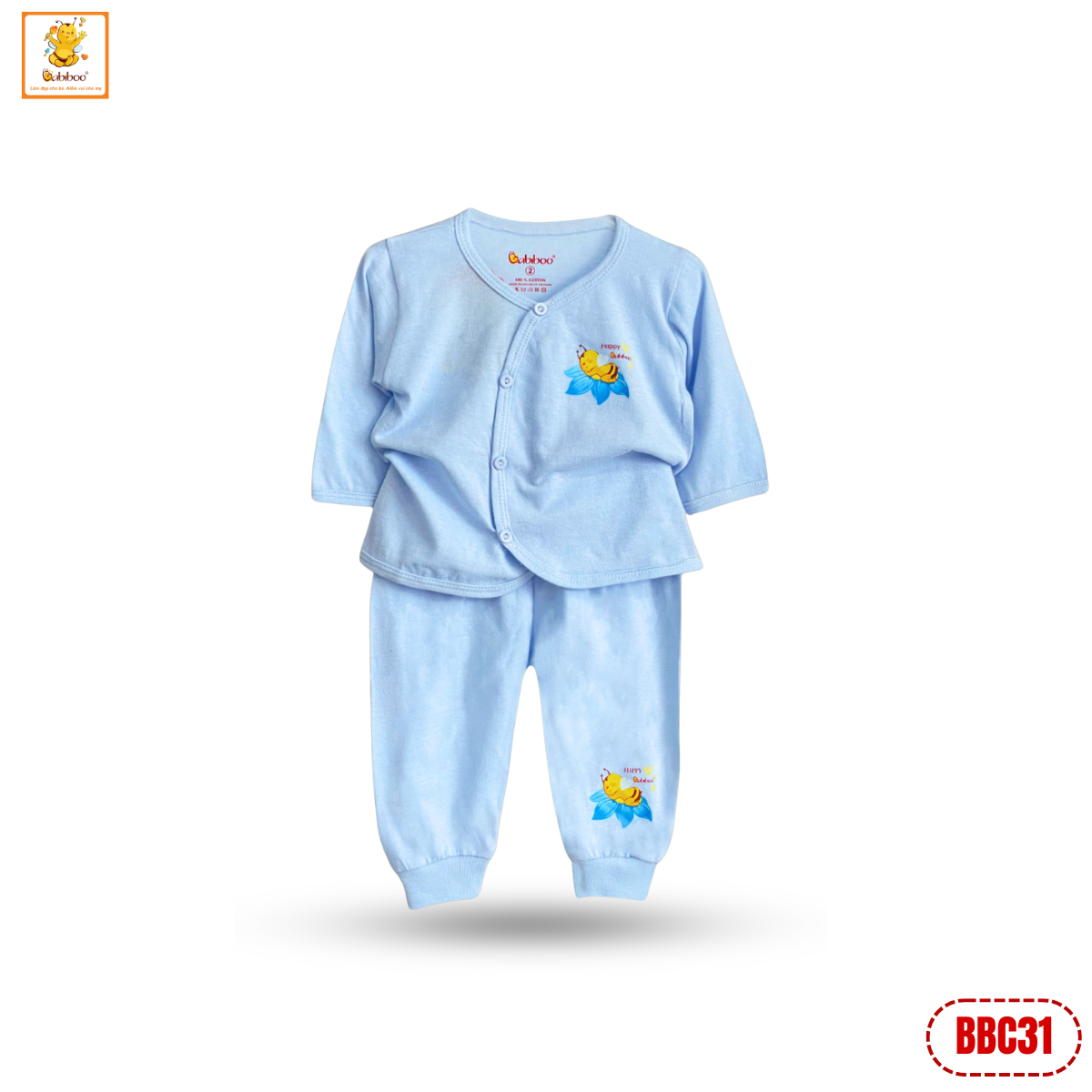Bộ quần áo dài tay Babiboo quần áo bé trai bé gái cotton mềm mại BBC31