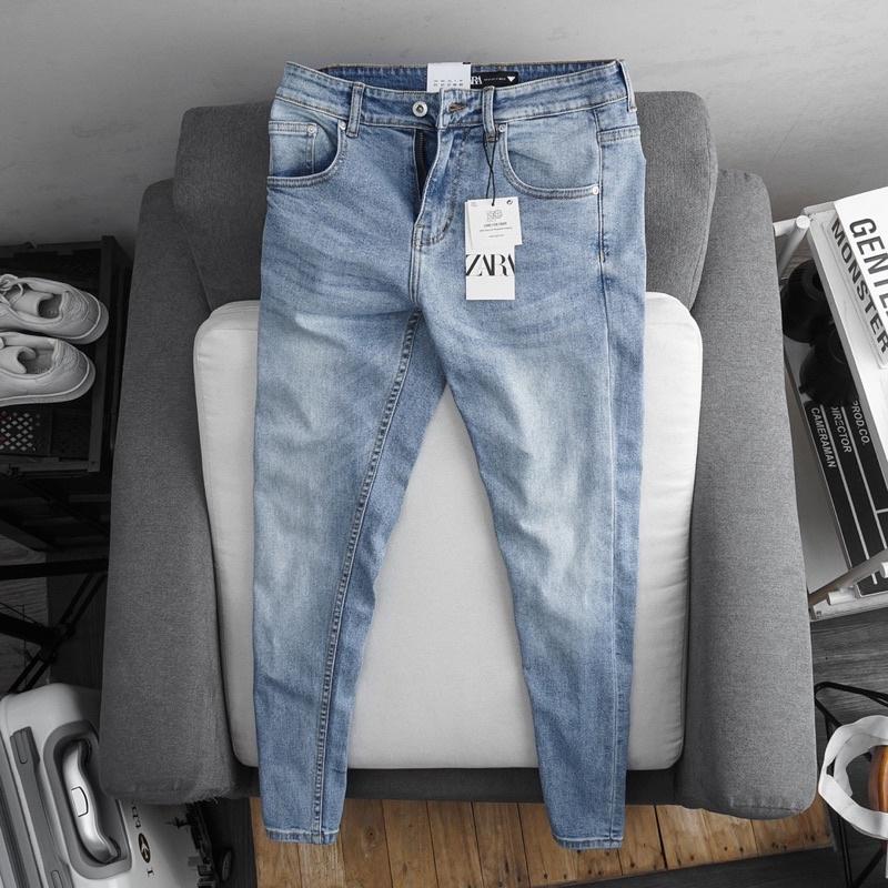 Quần jean nam xanh xước quần bò nam trẻ trung cá tính (hot) thời trang QUẦN RIN CAO CẤP HAIAN JEANS