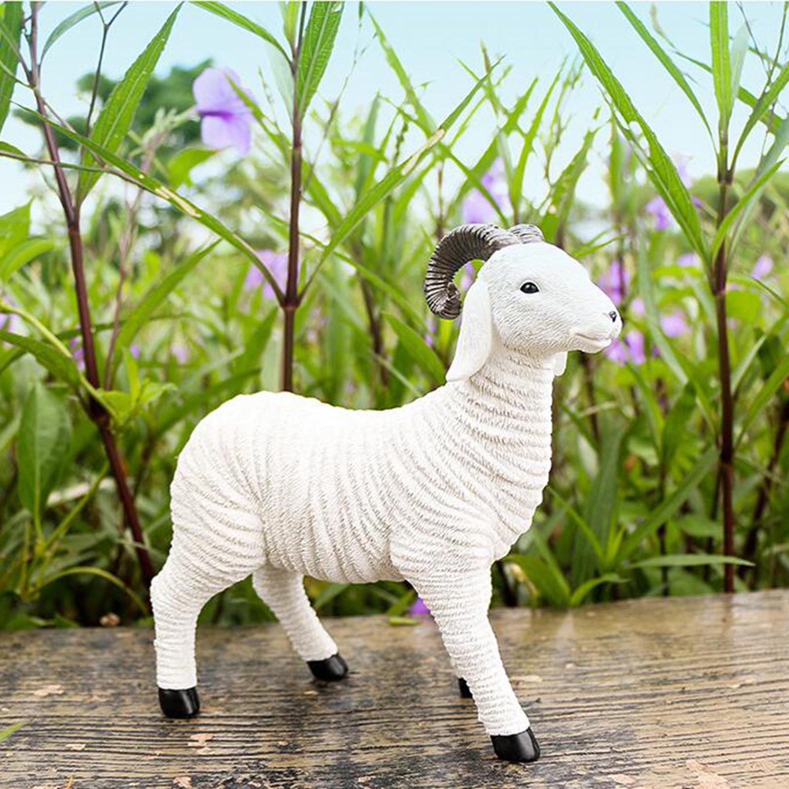 3  Rustic  Resin  Figurine Lamb  Statues Housewarming