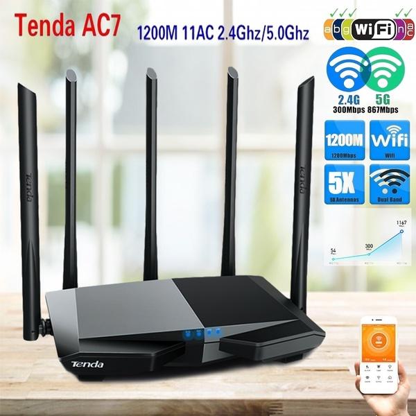 Router Wifi Chuẩn AC1200 Tenda AC7 Đen - Hàng Chính Hãng