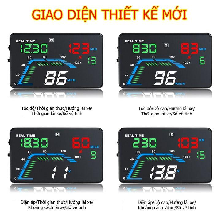 Bộ Hiển Thị Tốc Độ Lên Kính Lái Ô Tô HUD Q7 - Dùng Được Cho Mọi Dòng Xe