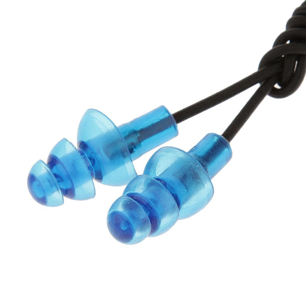 1 Pair Waterproof Super Soft Silicone Ear Plugs Corded Ear Plugs For Surf, Surfing, Swimming