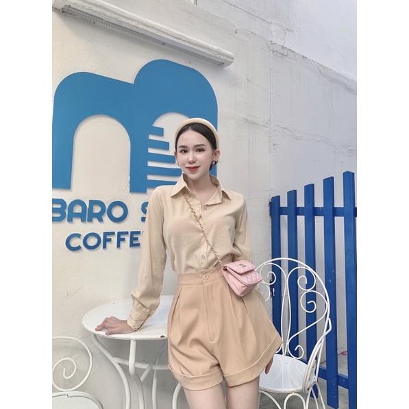 CM - SET ÁO SƠMI KEM QUẦN SHORT NUDE