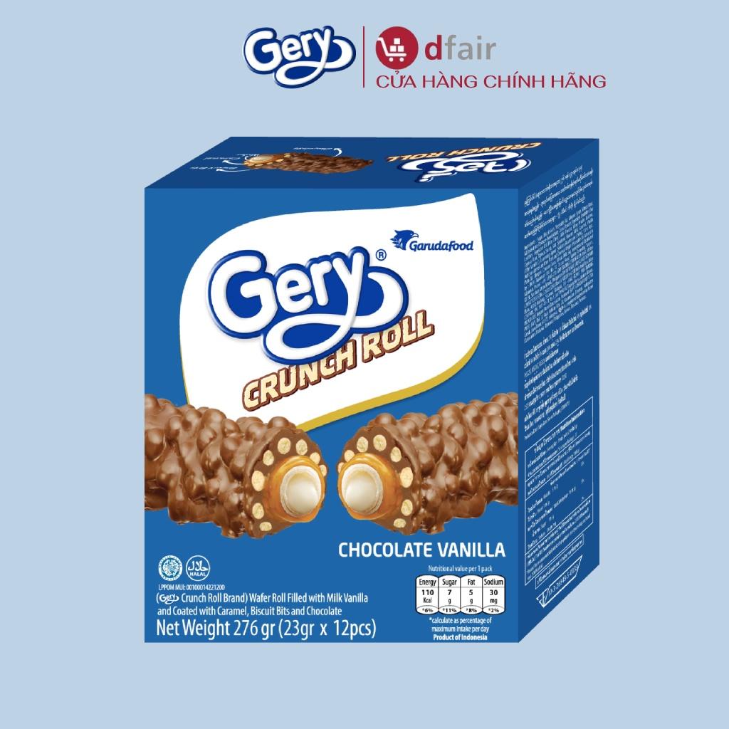 Bánh Cuộn Phủ Socola & Vani Gery Crunch roll Chocolate Vanilla 276g