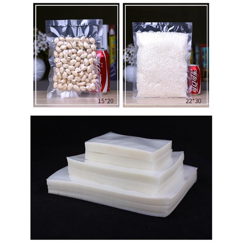 Túi PA hút chân không thực phẩm 2 mặt trơn dày 10 zem, 1kg túi hút chân không trơn đủ size