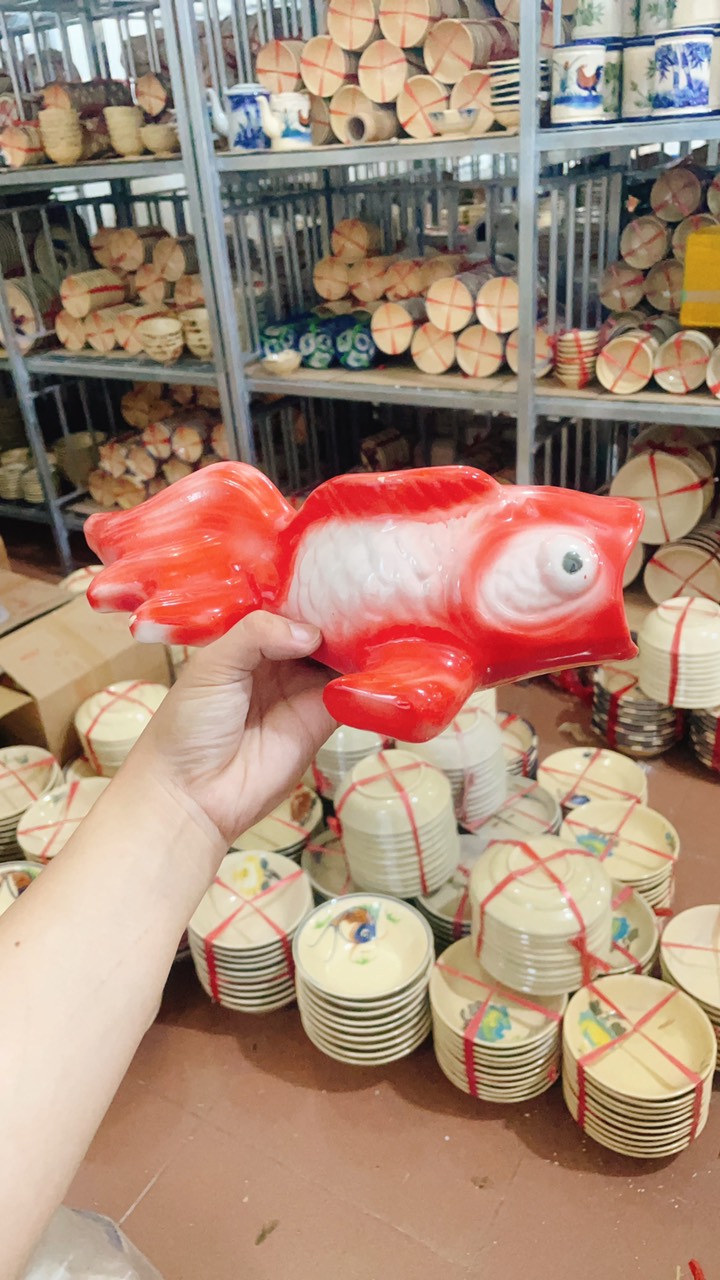 Cá/Tôm Gốm Treo Tường Kiểu Xưa - Trồng Cây - Trang Trí Tiểu Cảnh - Sân Vườn - Gốm Lái Thiêu Xưa