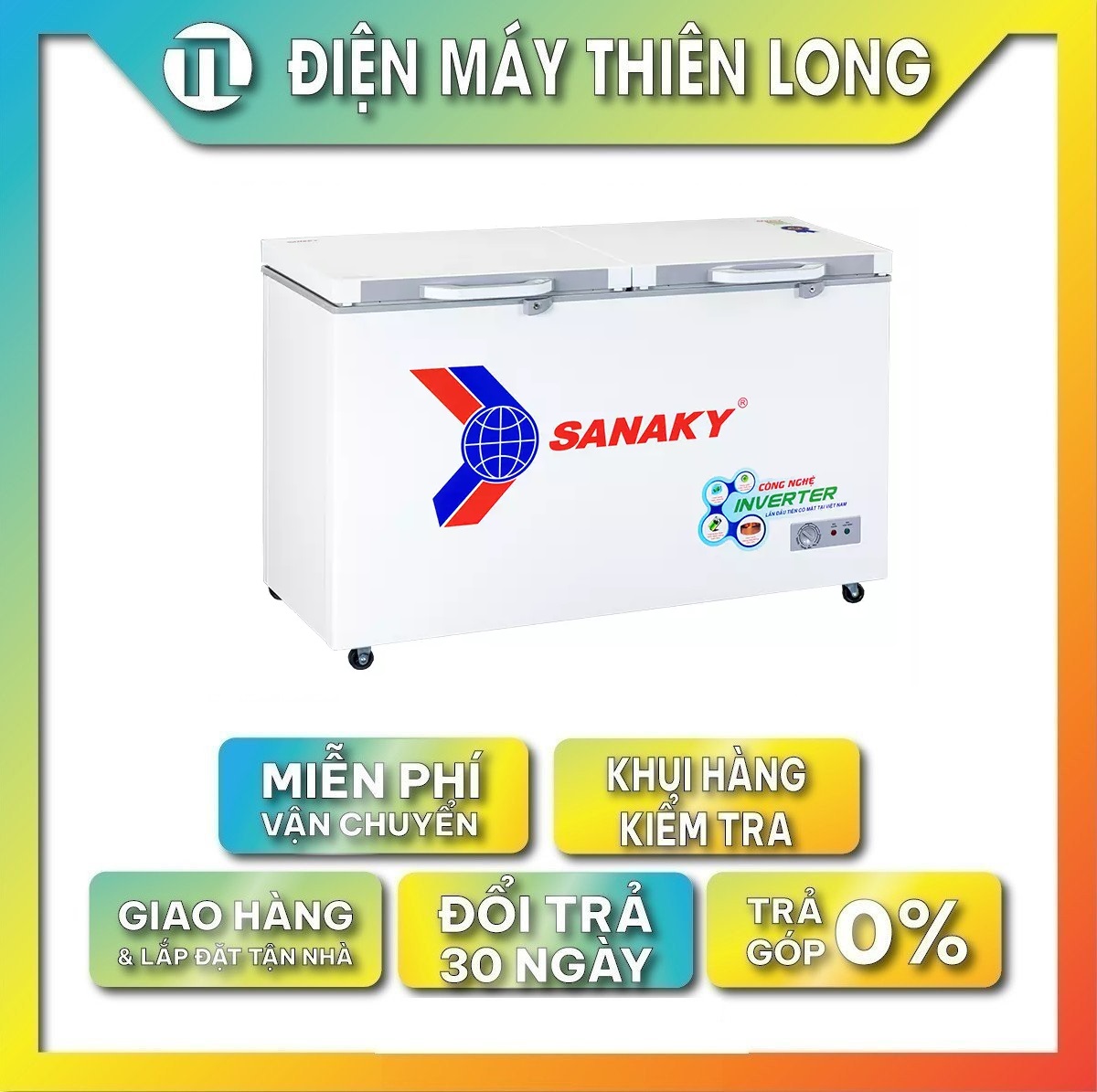 Tủ đông Sanaky inverter 410 lít VH-5699HY4K - hàng chính hãng