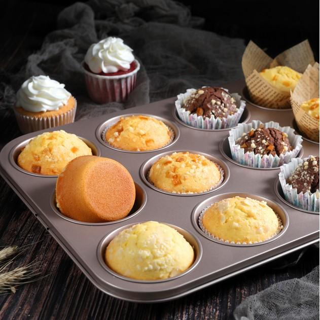 Khuôn Nướng Làm Bánh Muffun Cupcake Chống Dính Loại 4/6/12 ô