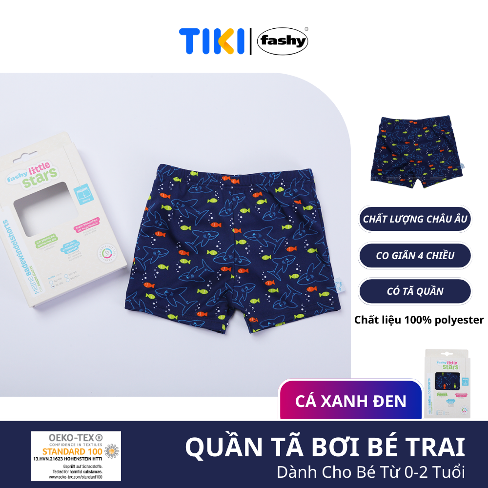 Quần Tã Bơi Hình Cá Bé Trai Fashy - Xanh Đen