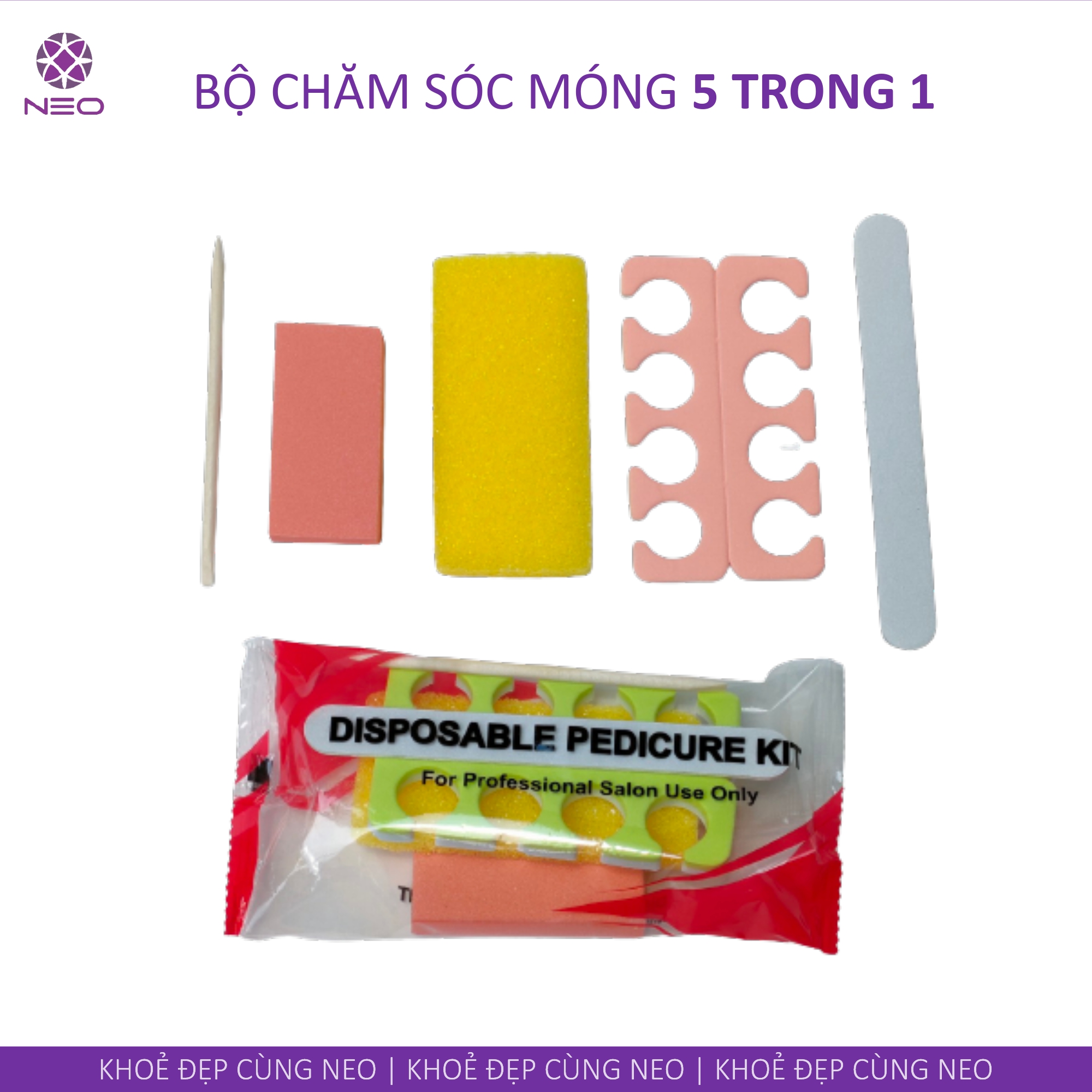 Bộ Chăm Sóc Móng Cá nhân 5 Trong 1 NEO An Toàn Vệ Sinh/ Pedicure Kit 5 in 1