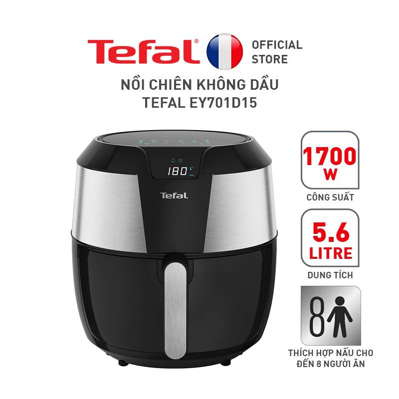 Nồi chiên không dầu điện tử Tefal XXL EY701D15, Dung tích lòng nồi 6.3L / Giỏ Chiên 5.6L/1.6kg - Hàng chính hãng