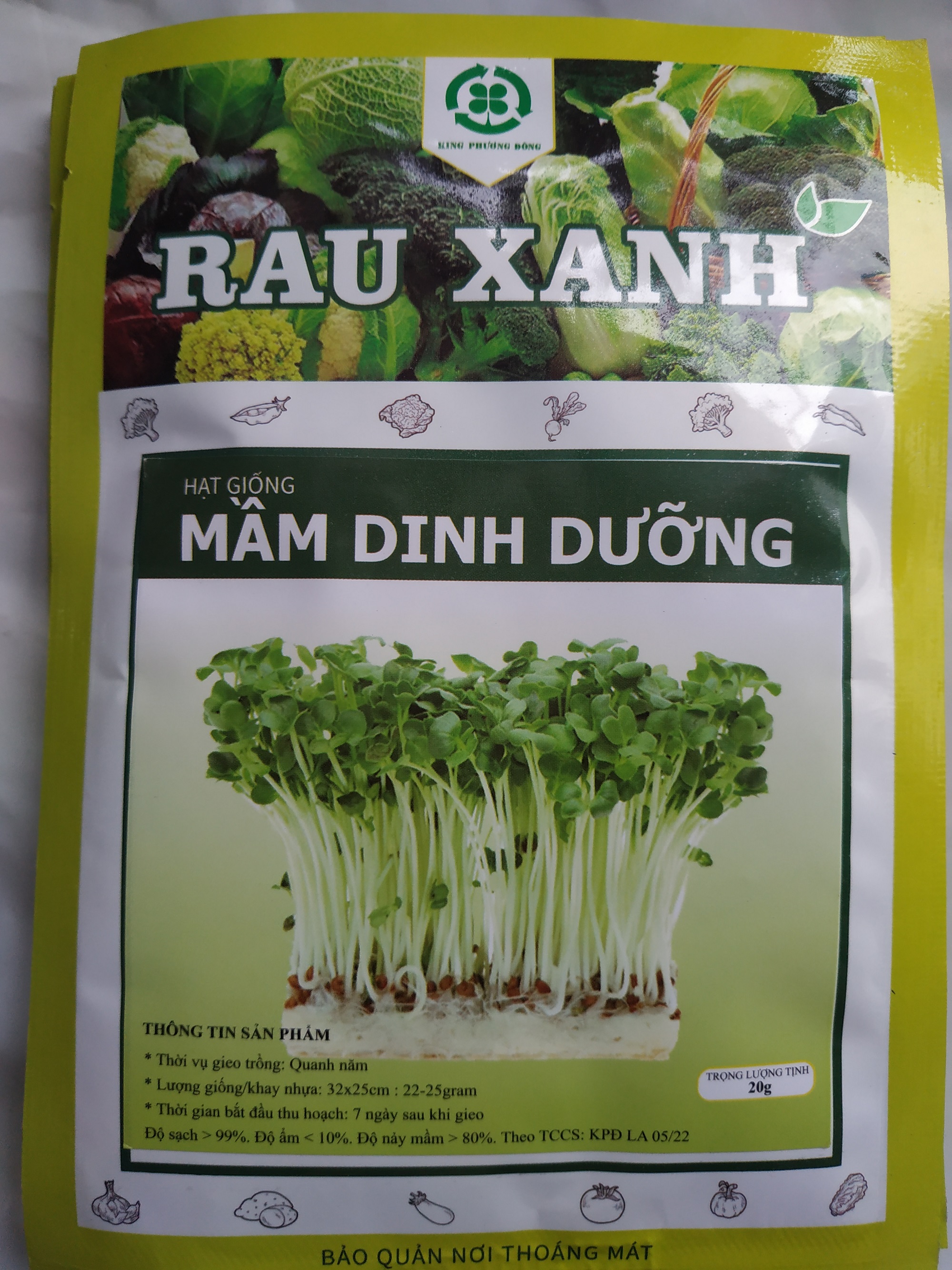 Combo 5 gói Hạt giống MẦM DINH DƯỠNG - gói 20 gram