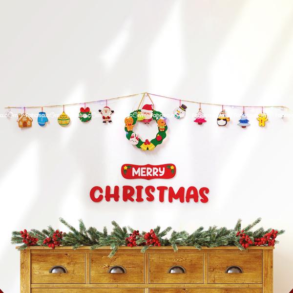 Dây Hình Gỗ Treo Tường Trang Trí Giáng Sinh - Bách Mộc - Ông Già Noel Cầm Cây Thông