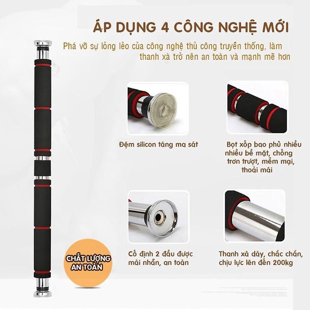 Thanh tập xà đơn treo tường gắn cửa nhiều cỡ từ 62-150cm kích thước có thể tùy chỉnh phù hợp mọi kích thước