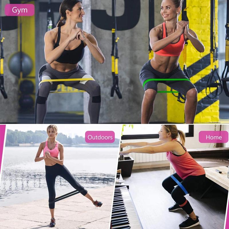 5PCS Yoga Yoga Bands Fitness Gym Gym Band Cao su Bài tập thể thao Bài tập Thiết bị đào tạo tại nhà Pilates Mở rộng CrossFit Màu sắc: Đen