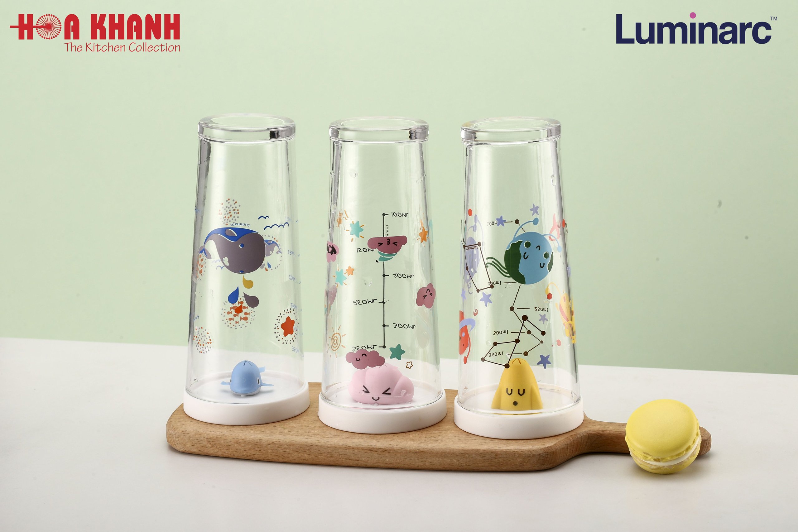Ly Thủy Tinh Đổi Màu Có Nắp Luminarc Lille Scale Unicorn 425ml - Q3810
