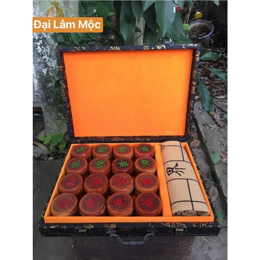 Bộ cờ tướng gỗ Hương quân Đại kèm hộp tiện lợi - quà tặng ý nghĩa