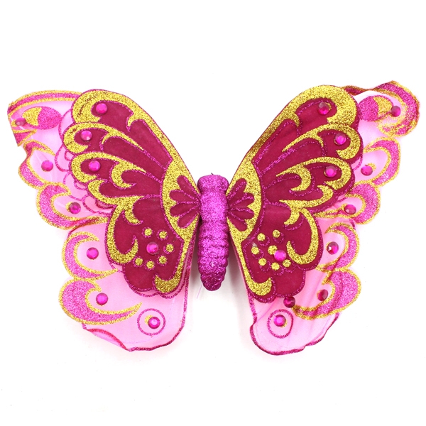 Kẹp Bướm Trang Trí Giáng Sinh 25cm - Mẫu 1 - Màu Hồng