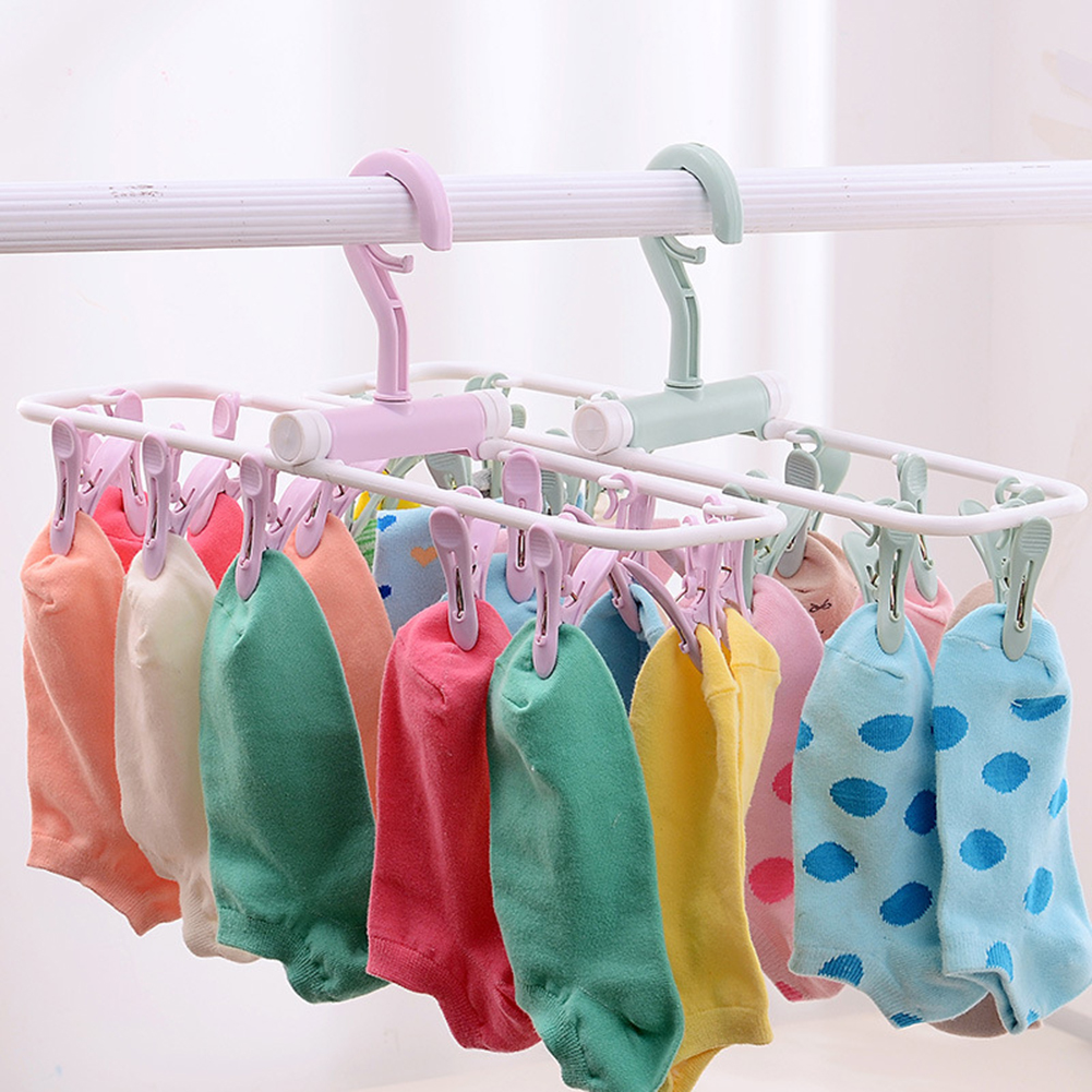 BỘ MÓC TREO QUẦN ÁO, VỚ XẾP GỌN, TIỆN DỤNG, CHỐNG GIÓ KHI PHƠI ĐỒ CHO TRẺ NHỎ