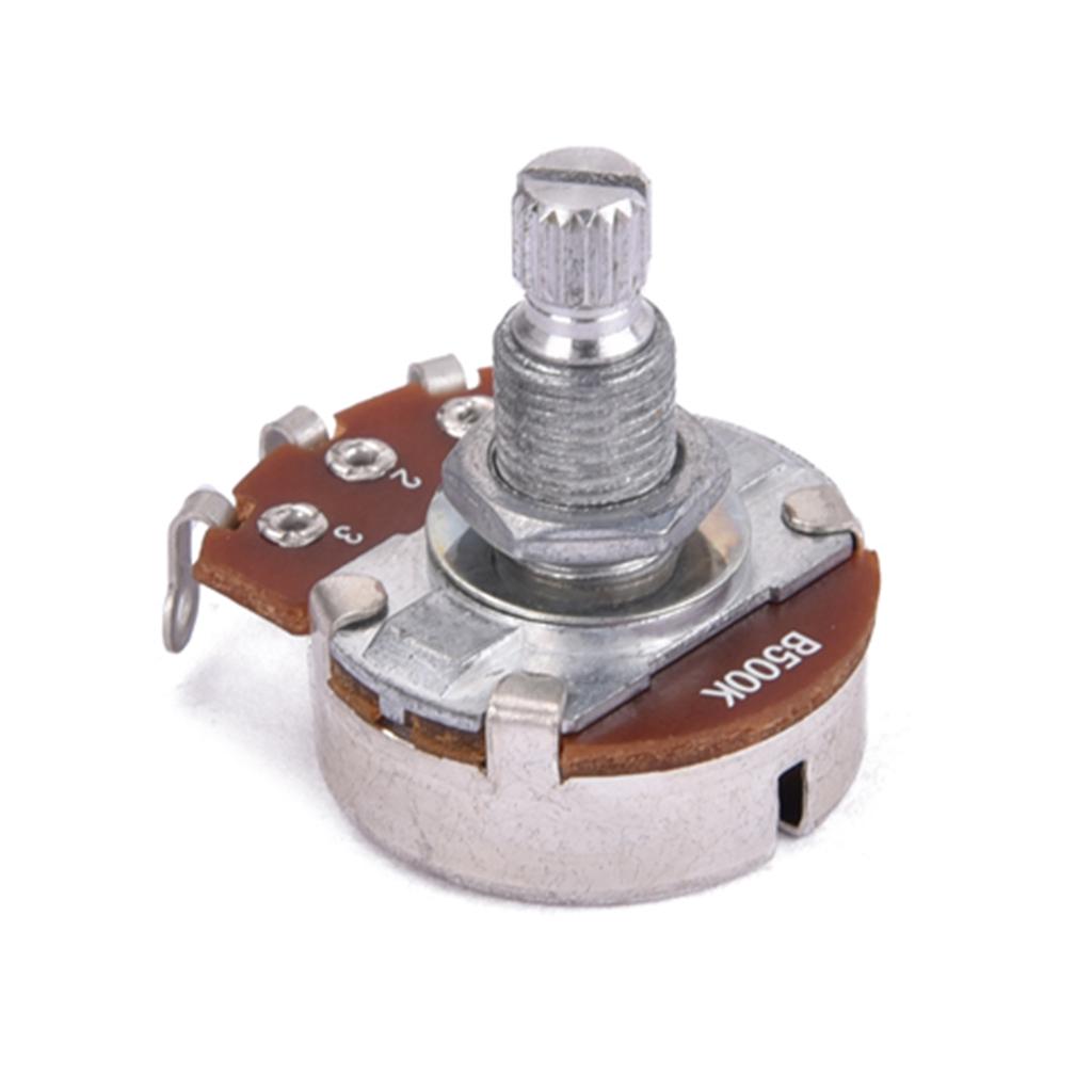 2x B500K Taper Potentiometer Pot Alpha 18mm Split Shaft for Electric Guitar