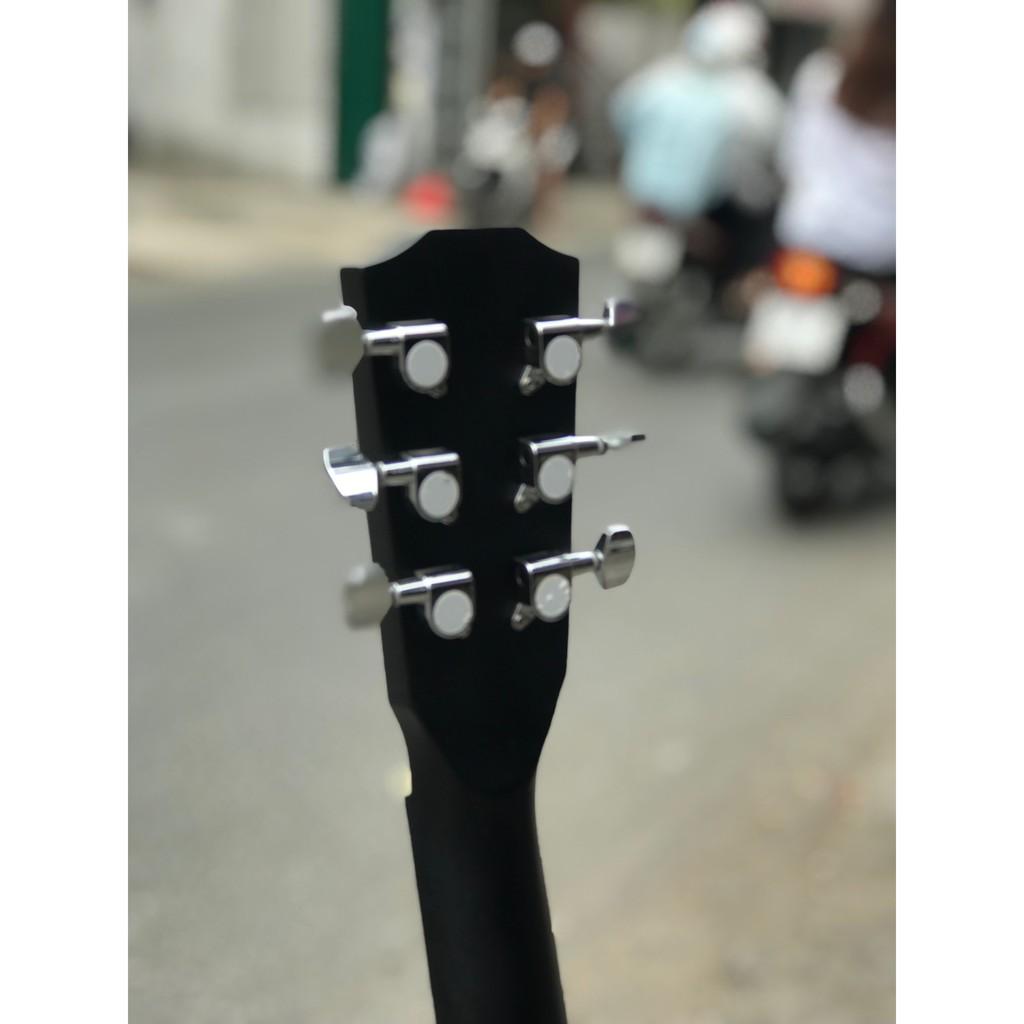 Đàn Guitar Acoustic đen nhám gỗ nguyên tấm tặng FULL BOX