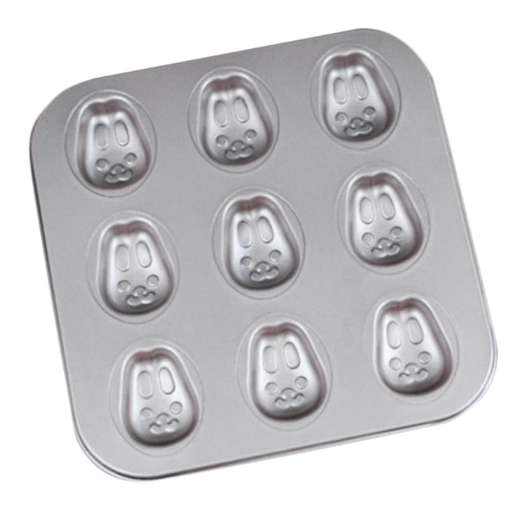 Mold Cake Pan Cupcake Cake Muffin Bakeware for Oven Baking 9 Holes-Rabbits