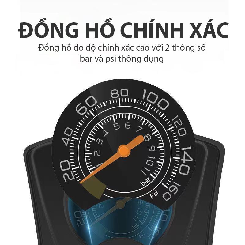 Bơm xe máy xe đạp miDoctor nhỏ gọn đạp chân đút cốp chuyên dụng mang đi đường dài - Chính Hãng