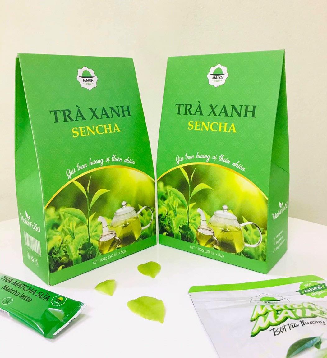 Trà Xanh Sencha MaikaFood Hộp 100gr 20 Gói