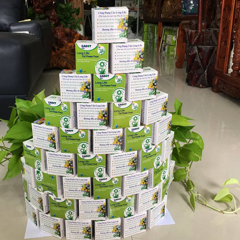 Thuốc Dưỡng Hoa Tươi Cắt Cành Nhập Khẩu Israel hiệu Longlife phù hợp dùng làm nước cắm hoa cho mọi loại hoa tại nhà và 14 ngày không cần thay nước mới