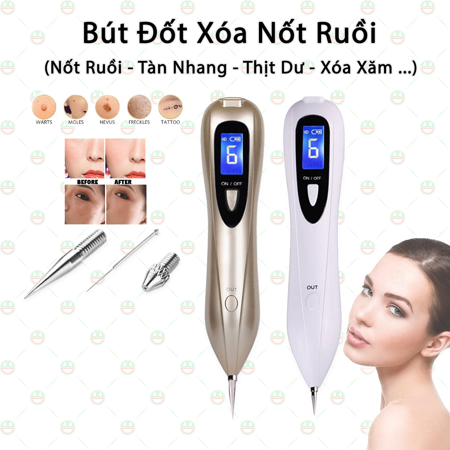 [Đẹp Tự Nhiên] Bút Xóa Đốt Nút Ruồi KhoNCC Hàng Chính Hãng - Tàn Nhang - Mụn Cóc - Thịt Dư - Có Đèn Led Hiển Thị Tự Làm Đẹp Hiệu Quả Một Cách Bất Ngờ - KLVQ-324-BXTN