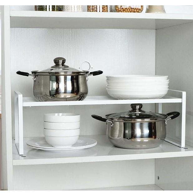 Bộ 2 Kệ Gầm Bếp Để Đồ Đa Năng Dưới Bồn Rửa Chén Sennai Thép Cacbon Sơn Tĩnh Điện Cao Cấp - Trắng